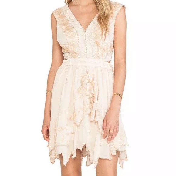 Free People Dresses & Skirts - Free People Honeysuckle Embroidery Ruffle Dress